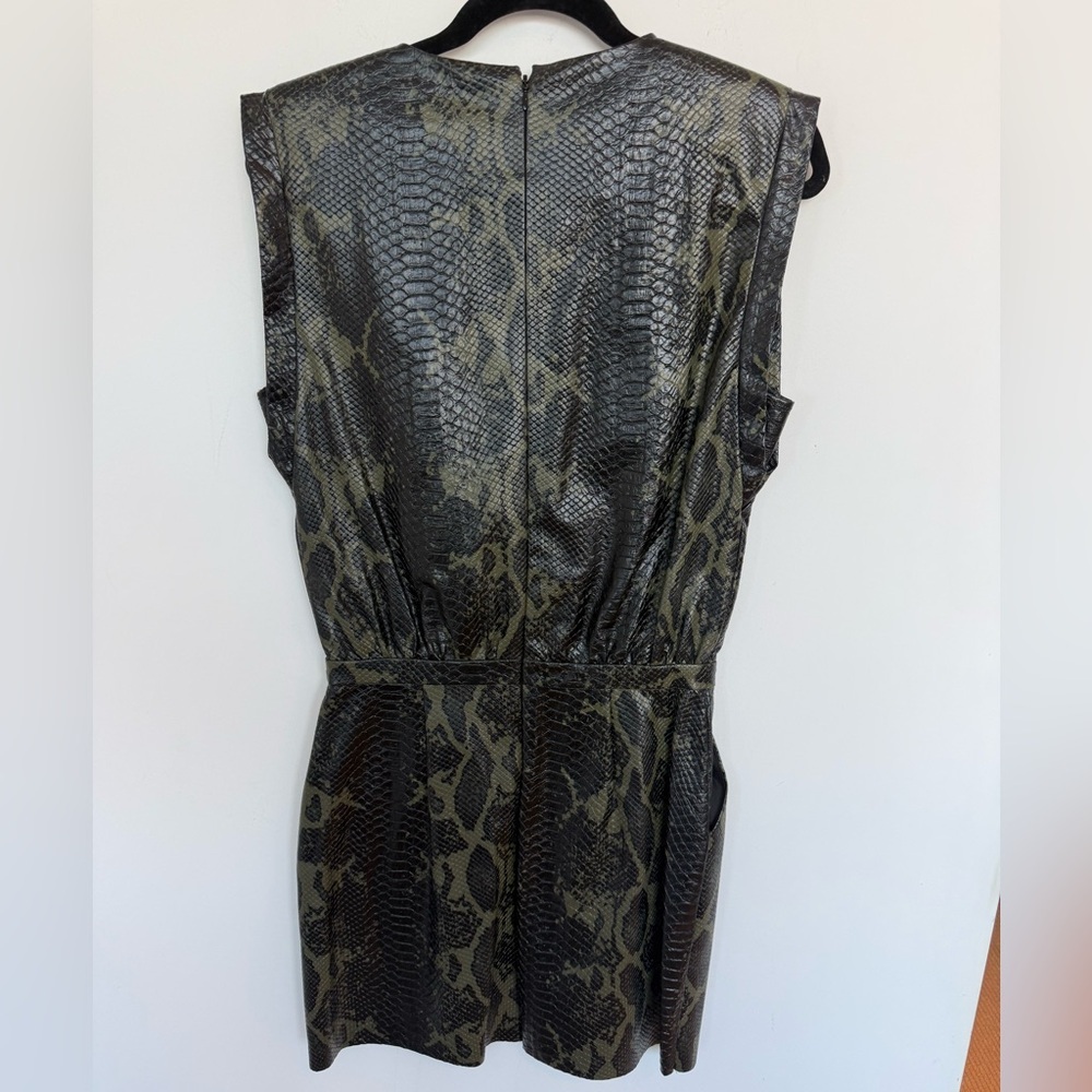 Ramy Brook Cherie V-neck mini dress in Olive snakeskin print size 4 - Picture 6 of 7